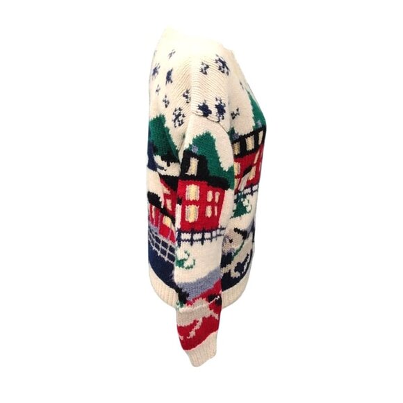 Vintage Eddie Bauer Women's Size Small Knit Village 100% Wool Cardigan Sweater - Picture 4 of 13